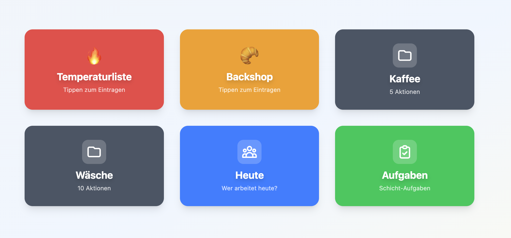 Schnellaktionen - Digitale Protokollierung von Temperatur und Inventur